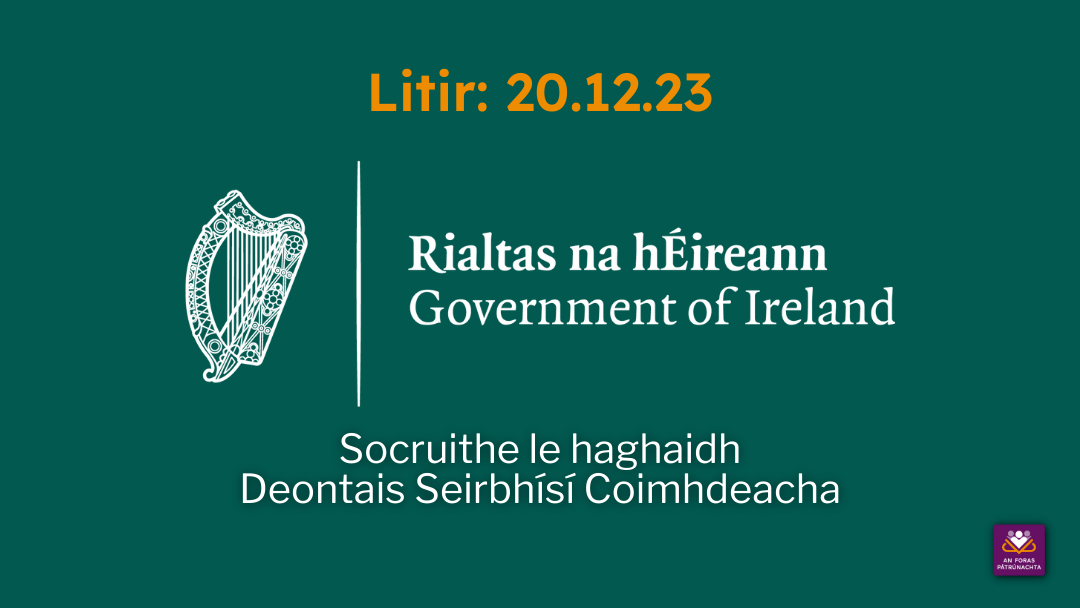 Socruithe le haghaidh Deontais Seirbhísí Coimhdeacha